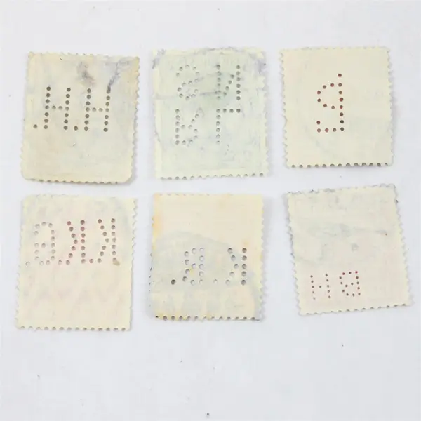 Lot Of 6 Germany Deutsches Reich 3pf 5pf 10pf Perfin Stamps Used