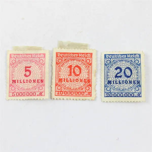 Lot Of 9 Germany 1/2/4/5/10/20/50/100/200 Million Mark Stamps Used 1920s