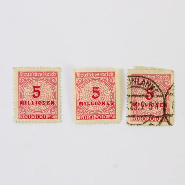 Lot Of 9 Germany 5 Million 10 Million Mark Stamps Used 1920s Hyperinflation 