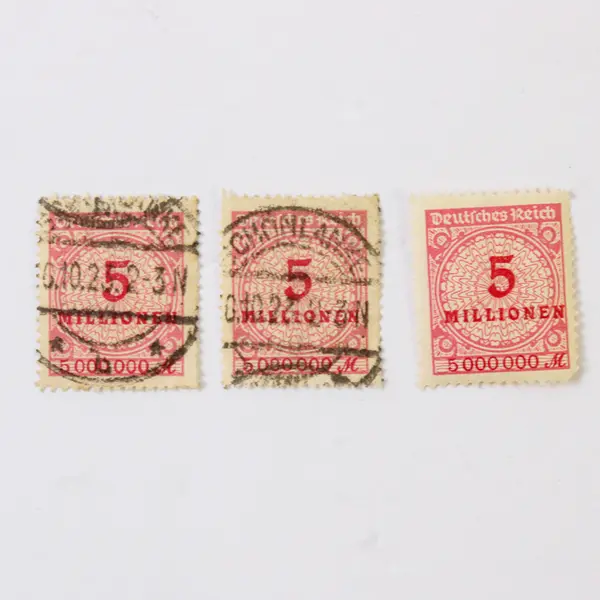 Lot Of 9 Germany 5 Million 10 Million Mark Stamps Used 1920s Hyperinflation 