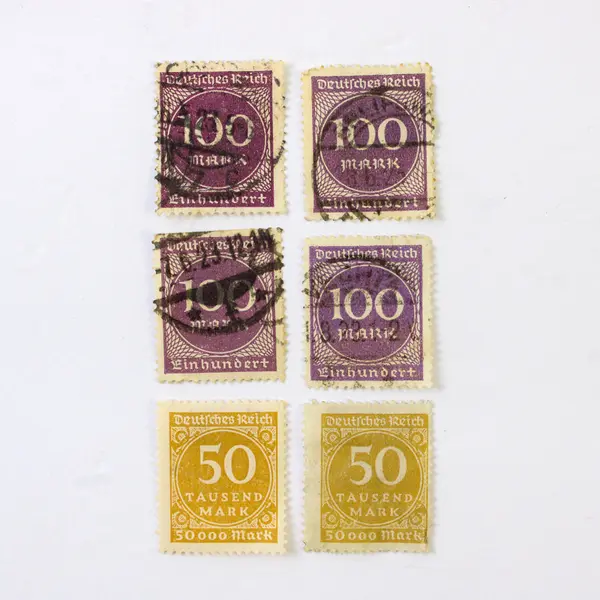 Lot Of 6 Germany Deutsches Reich 100 Mark 50 Tausend Mark Stamps 1920s 