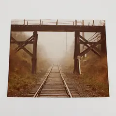 Vintage Oregon Railroad Trestle Color Photo 