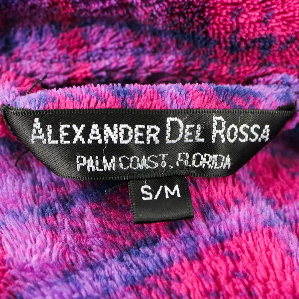 Alexander Del Rossa Pink and Purple Plaid Fleece Zip-Up Trench Coat Women's S/M