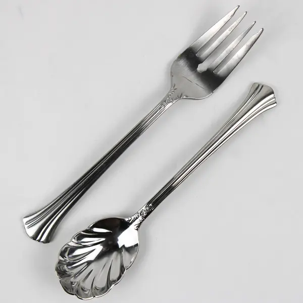 Lot Of 3 Wallace Silver WAS64 (Stainless) Flatware Serving Fork, Salad & Spoon