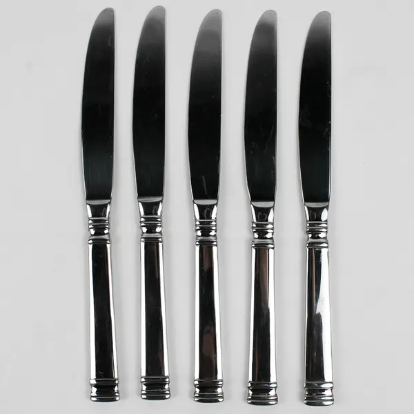 Lot Of 5 Wallace Silver WAS205 (Stainless) Flatware Dinner Knives 9.75" Long