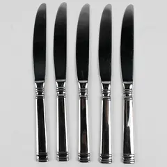 Lot Of 5 Wallace Silver WAS205 (Stainless) Flatware Dinner Knives 9.75" Long