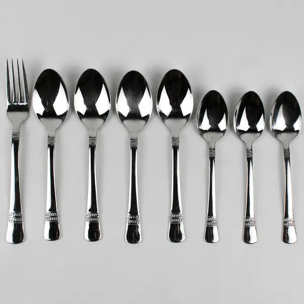 Lot Of 8 Wallace Silver WAS223 (Stainless) Flatware 7 Spoons 1 Dinner Fork