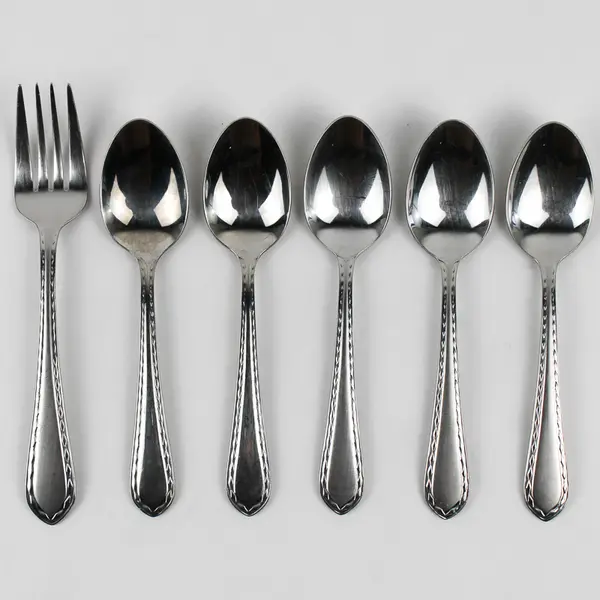 Lot Of 6 Wallace Silver WAS223 (Stainless) Flatware 5 Teaspoons 1 Salad Fork