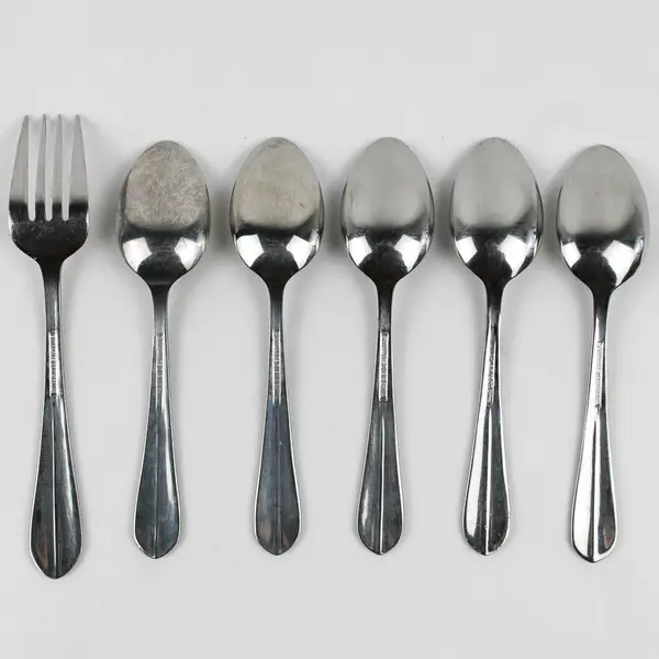 Lot Of 6 Wallace Silver WAS223 (Stainless) Flatware 5 Teaspoons 1 Salad Fork