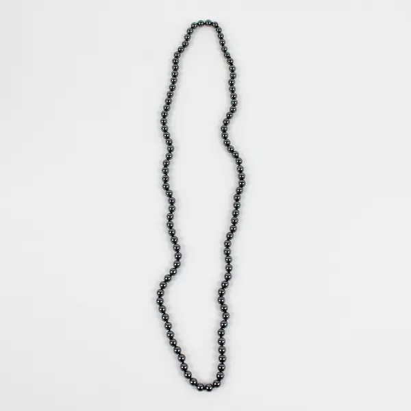 Hematite Beaded Necklace 13" Dark Metallic Minimalist