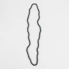 Hematite Beaded Necklace 13" Dark Metallic Minimalist