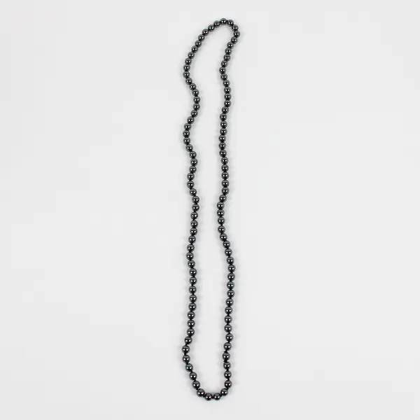 Hematite Beaded Necklace 13" Dark Metallic Minimalist