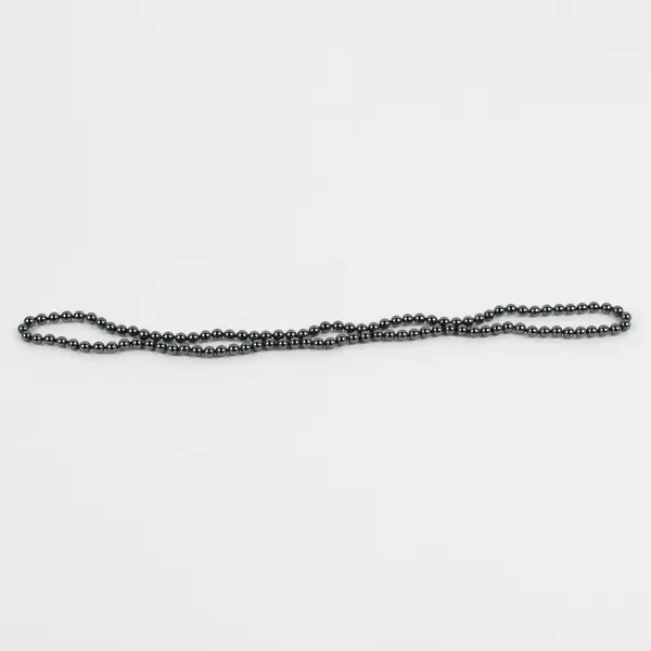 Hematite Beaded Necklace 13" Dark Metallic Minimalist