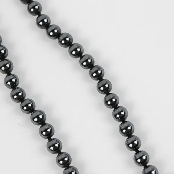Hematite Beaded Necklace 13" Dark Metallic Minimalist