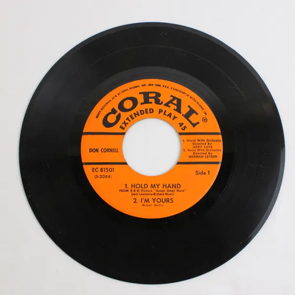 Don Cornell Coral EC-81501 7" 45 RPM EP Hold My Hand I'm Yours Vinyl
