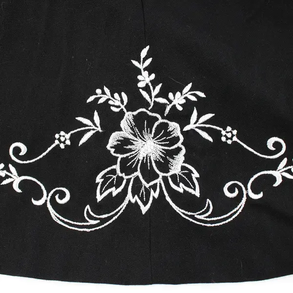 East 5th Embroidered Flowers Black Midi Skirt Women's Size 4