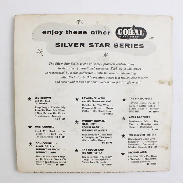 Georgie Auld 45 RPM EP Coral Records Silver Series 'The Man With The Horn'