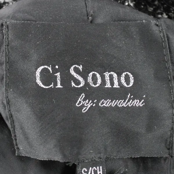 Ci Sono by Cavalini Black and Gray Removable Hood Pea Coat Women's Size Small