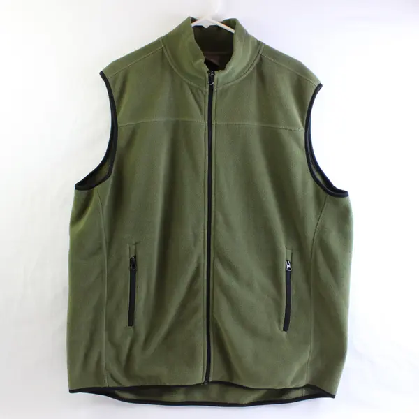 Great Northwest Olive Green Fleece Zip-Up Vest Men's XL