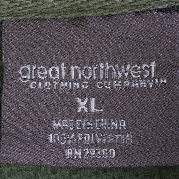 Great Northwest Olive Green Fleece Zip-Up Vest Men's XL