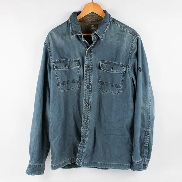 Timberland Earthkeepers Denim Long-Sleeve Button-Up Men's Medium FLAWED
