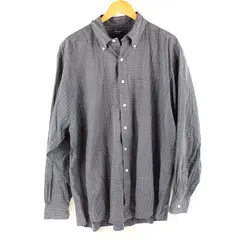 Brooks Sport Navy Blue Grid Pattern Long-Sleeve Button-Down Men's XL