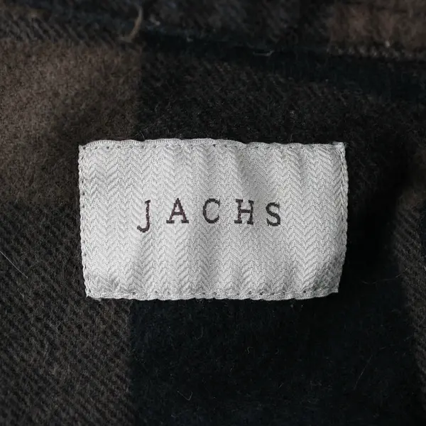 Jachs Brown and Black Plaid Long-Sleeve Button-Up Men's Medium