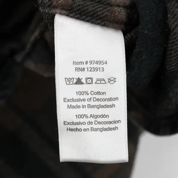 Jachs Brown and Black Plaid Long-Sleeve Button-Up Men's Medium