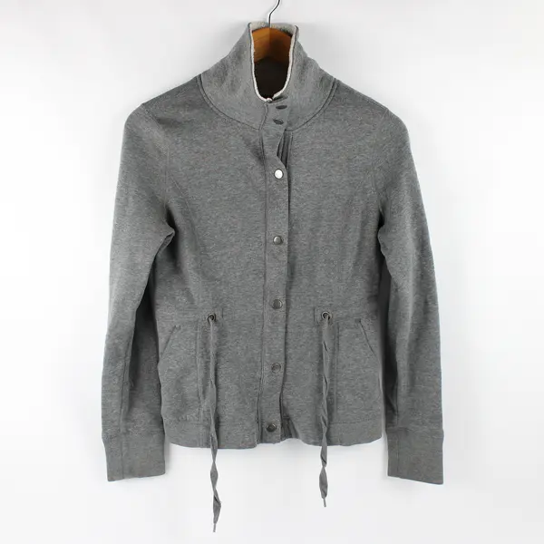 Forever 21 Gray Stand-Collar Snap Button Jacket Women's Medium