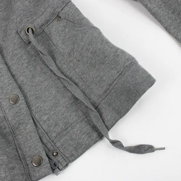 Forever 21 Gray Stand-Collar Snap Button Jacket Women's Medium