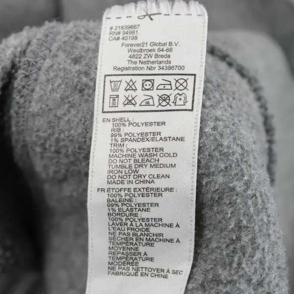 Forever 21 Gray Stand-Collar Snap Button Jacket Women's Medium