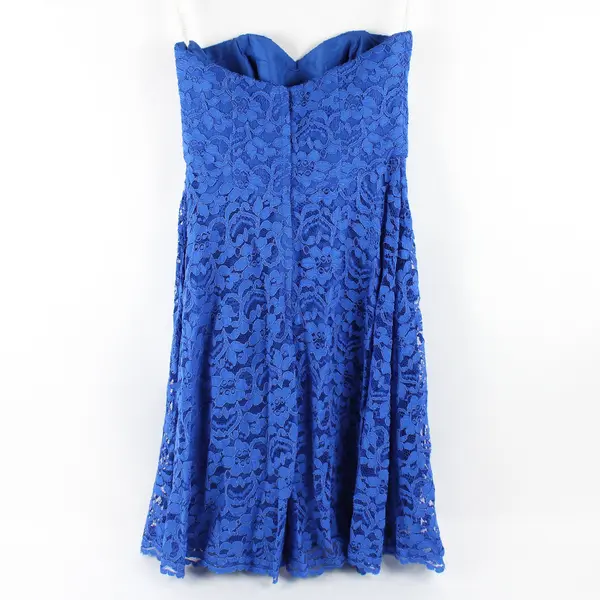David's Bridal Royal Blue Lace Strapless Knee-Length Dress Women's Size 2