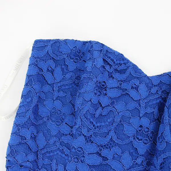 David's Bridal Royal Blue Lace Strapless Knee-Length Dress Women's Size 2