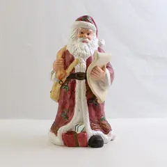 Hand-Painted Ceramic Santa Figurine 10" Christmas Holiday Decor