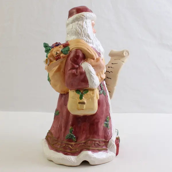 Hand-Painted Ceramic Santa Figurine 10" Christmas Holiday Decor