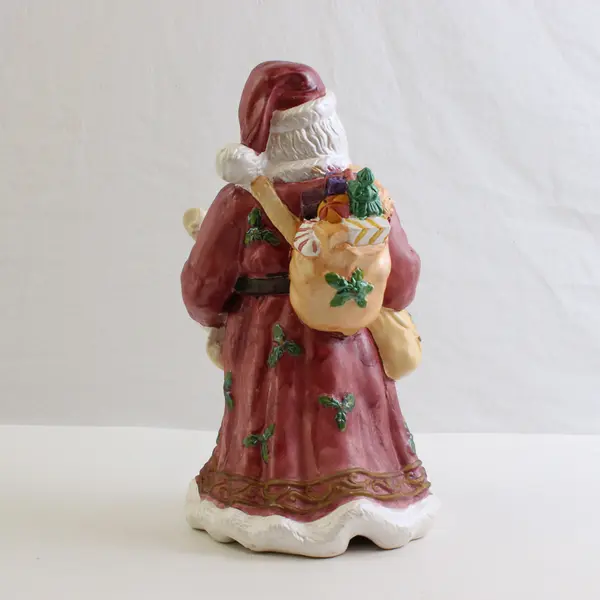 Hand-Painted Ceramic Santa Figurine 10" Christmas Holiday Decor