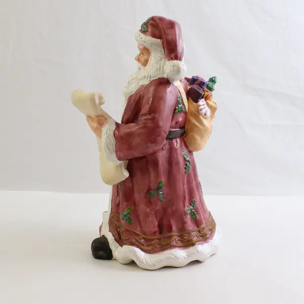 Hand-Painted Ceramic Santa Figurine 10" Christmas Holiday Decor