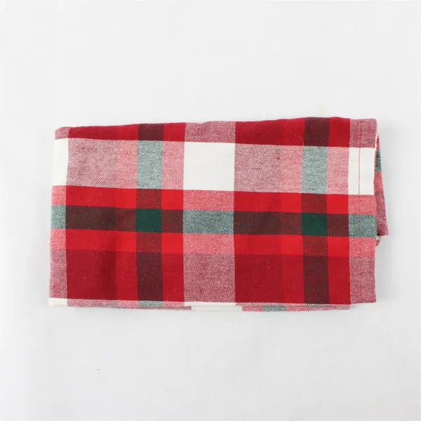 Set of 4 Now Designs Red Green White Plaid Cotton Blend Cloth Napkins Christmas