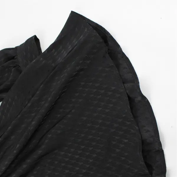 Express Black Houndstooth Tie Waist Plunge Knee-Length Dress Women's Large