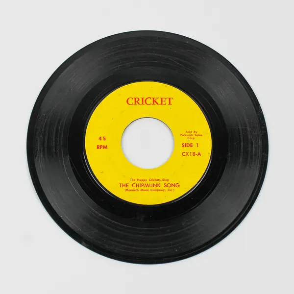 HAPPY CRICKETS 45 rpm record THE CHIPMUNK SONG