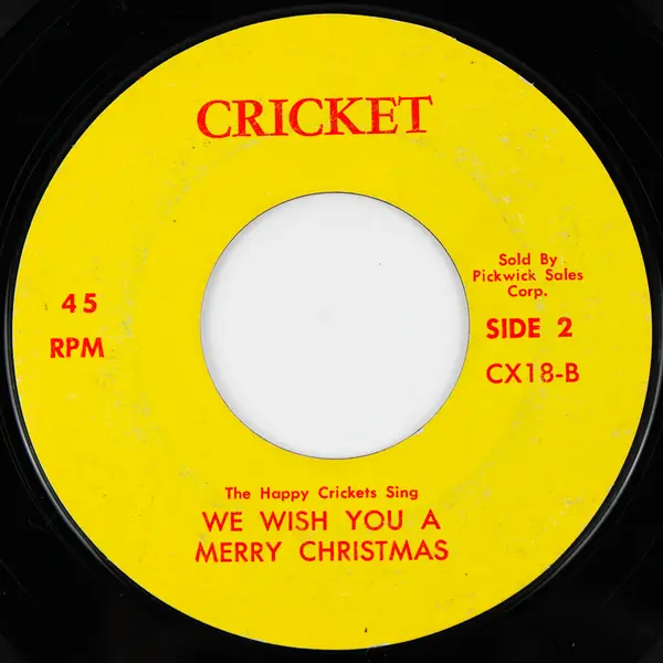 HAPPY CRICKETS 45 rpm record THE CHIPMUNK SONG