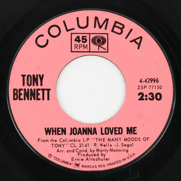 Tony Bennett - When Joanna Loved Me / The Kid's A Dreamer - 45 RPM