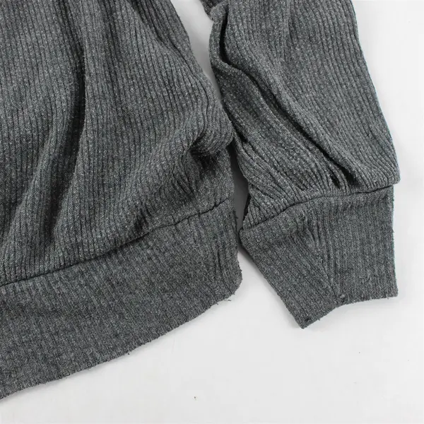 We The Free by Free People Gray Ribbed Long-Sleeve Sweater Women's S