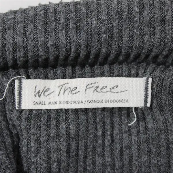 We The Free by Free People Gray Ribbed Long-Sleeve Sweater Women's S