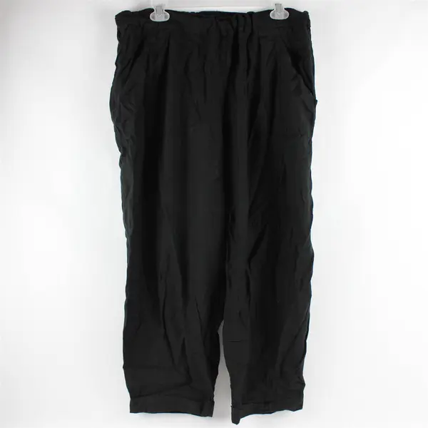 Max Studio Solid Black Linen Blend Relaxed Fit Pants Women's XL