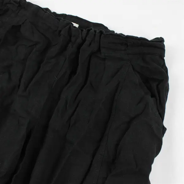 Max Studio Solid Black Linen Blend Relaxed Fit Pants Women's XL