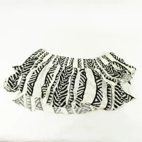 Elan Sheer Black and White Striped Crop Top Women's Medium