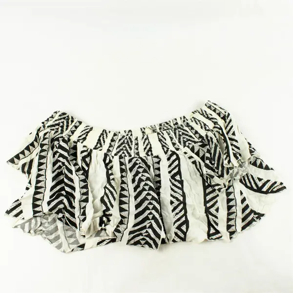 Elan Sheer Black and White Striped Crop Top Women's Medium