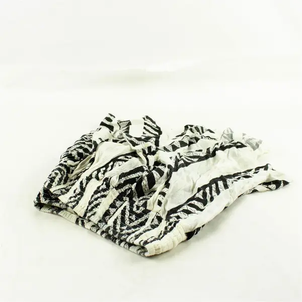 Elan Sheer Black and White Striped Crop Top Women's Medium