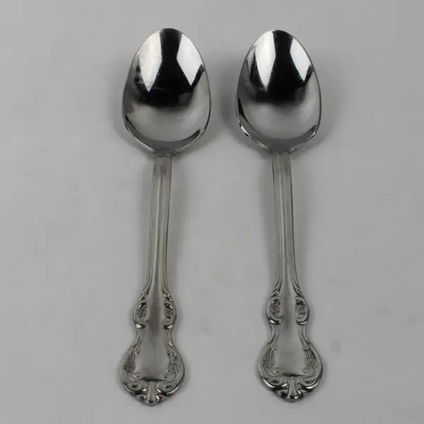 Lot of 2 Serving Spoons Bradberry RSVP Glossy Stainless Steel Flatware